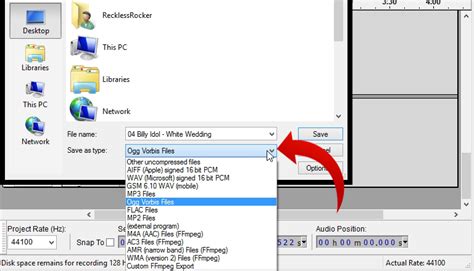 How to export audio in audacity