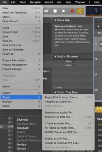 How to export in logic pro x