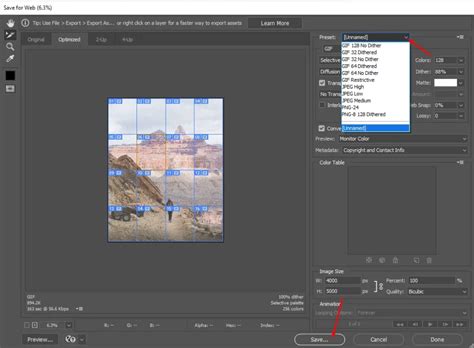 How to export sliced image in photoshop