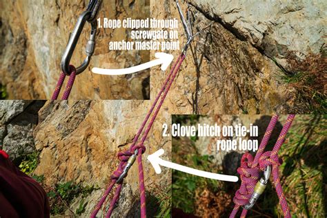 How to extend top rope anchor.  Remember to extend the anchor point suff...