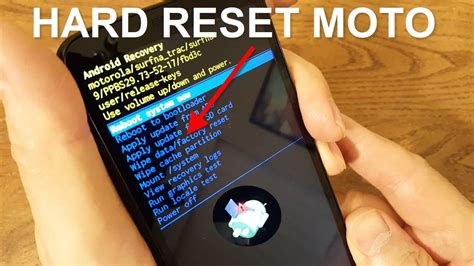 Restore from the options of Motorola Moto 