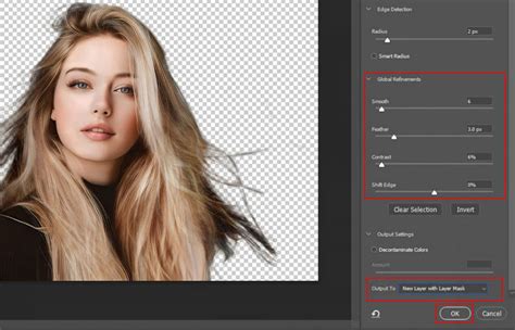 How to feather hair in photoshop