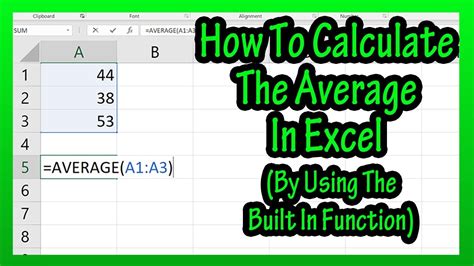 How to figure out average in excel