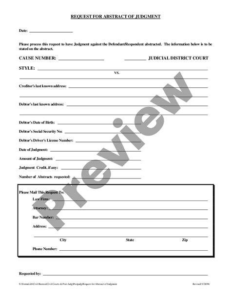 How to file an abstract of judgment in texas.  Please complete this request to hav...