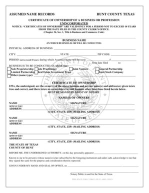 How to file assumed name in texas