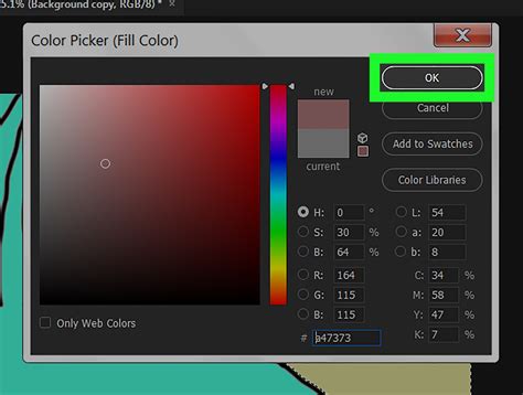 How to fill in color in photoshop