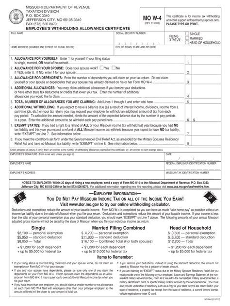 MO W-4C. PDF Document. Withholding Affidavit for Missouri Residents. 3/4/2021. MO W-4P. PDF Document. Withholding Certificate for Pension or Annuity Statements. 3/4/2019. Missouri Department of Revenue, find information about motor vehicle and driver licensing services and taxation and collection services for the state of Missouri.. 