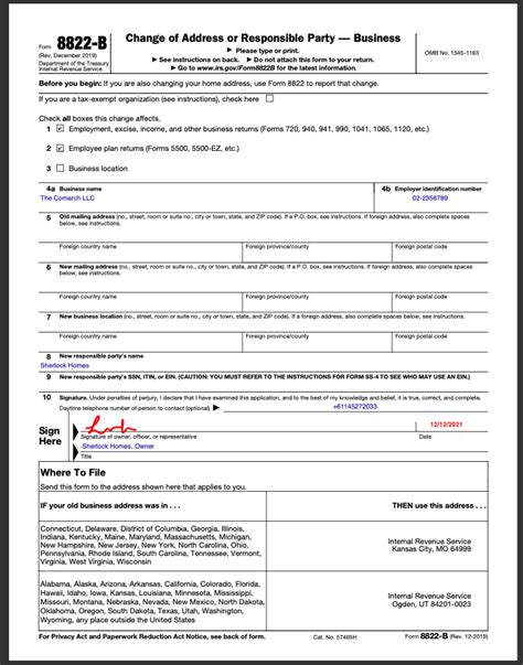 How to fill out the 8822b form Firstbase.io