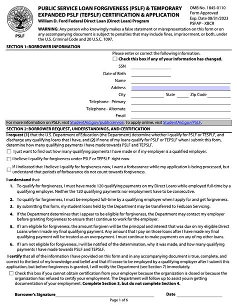 Apr 21, 2023 · To ensure that you’re set up for success with PSLF, the U.S. Department of Education recommends filling out a PSLF and Temporary Expanded PSLF (TEPSLF) Certification and Application (PSLF Form ... . 