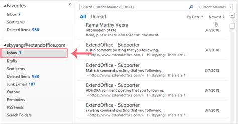 How to filter unread emails in outlook