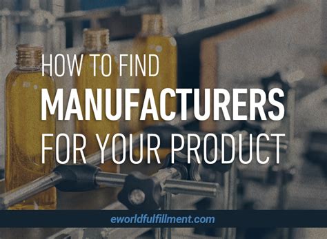 How to find a manufacturer. Feb 16, 2021 · In this video, we’ll teach you the 5 simple steps to sourcing a supplier or manufacturer for your business. We will look at the best places to search, how yo... 