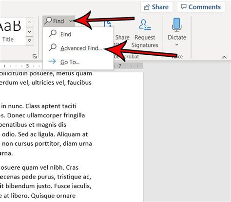 How to find a word in document