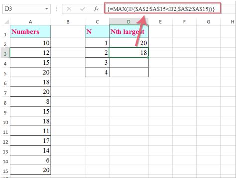 How to find and get the nth largest value without …