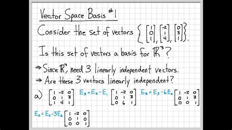 How to find basis of a vector space. Things To Know About How to find basis of a vector space. 