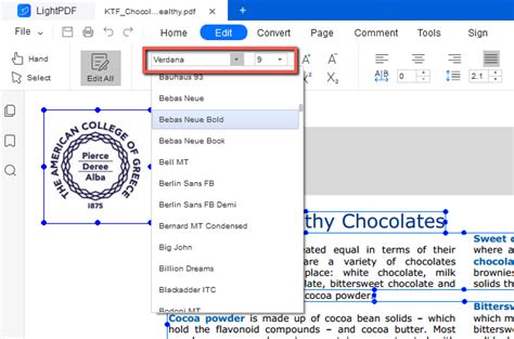 How to find font size in pdf