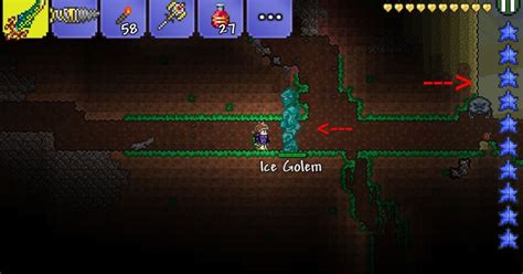 Ammunition. Materials. The Ice Feather is a Hardmode crafting material used solely to craft Frozen Wings. The Ice Feather has a 1/3 (33.33%) chance of being dropped by Ice Golems during a Blizzard in the Snow biome. .