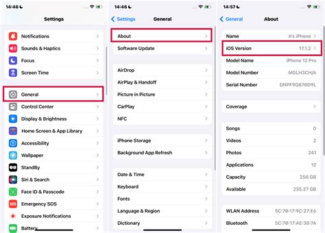 How to find iphone version in settings