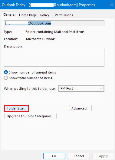 How to find lost folder in outlook