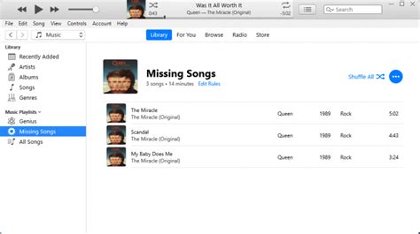 How to find missing songs in itunes
