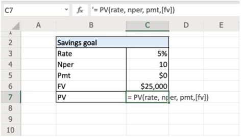 How to find pv in excel