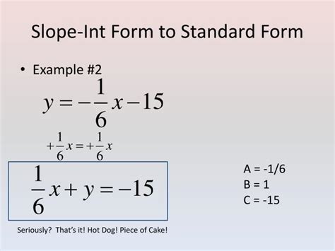 How to find slope in standard form