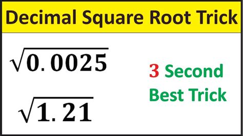 How to find square root in decimal