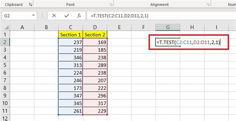 How to find t stat in excel