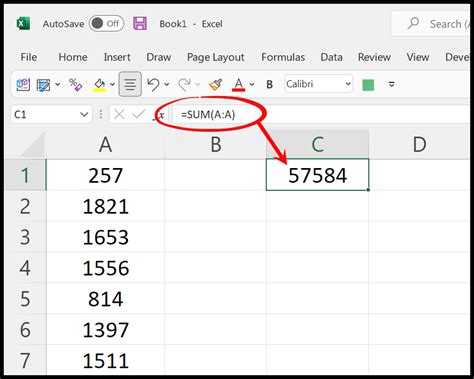 How to find the sum in excel
