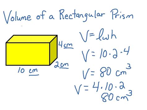 How to find the volume of a rectangular prism. Objective: Learn to find the volume of a rectangular prism . . In a 3 dimensional figure…. - a face is a flat surface. - the sides are called lateral faces. - The edges are the segments formed by the intersecting faces. 312 views • 5 slides. Volumes of Rectangular Prisms. Volumes of Rectangular Prisms. Vocabulary. The volume of a … 
