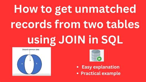 How to find unmatched records in sql