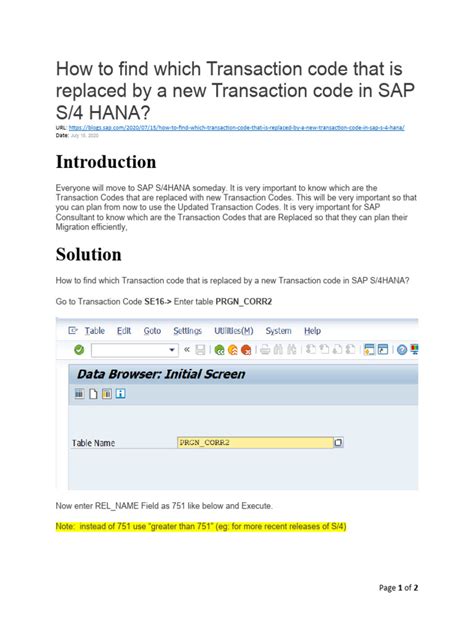 How to find which Transaction code that is replaced by a new