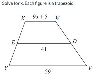 How to find x in a trapezoid