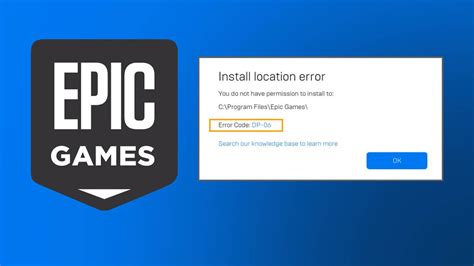 How to fix Epic Games error code DP06, Install location error.