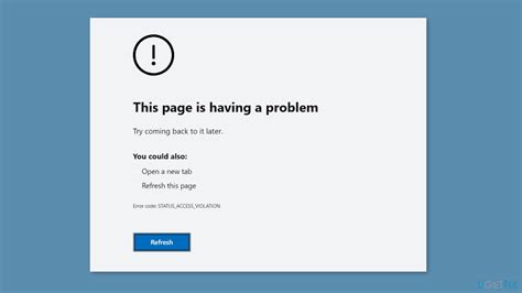 How to fix Microsoft edge Status access violation error