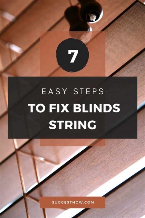 How to fix blinds string. com is a one-stop source for fixing products in and around y...