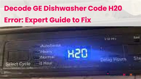 How to fix h20 error code. Fixing this issue is relatively easy, and fairly quick if you cheat a little. If you go by the service manual, you should remove the front of the machine, remove the outer bellow attachment spring, unhook the water inlet tube, clean it out and put it all back together. That takes an hour. 