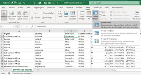 How to fix the row in excel