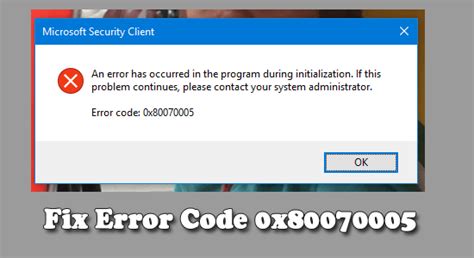 How to fix this error code 0x80070005.  Troubleshooting Windows Error 0x80070...