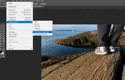How to flip image horizontally in photoshop