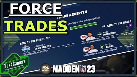 How to force trade in madden 23. How To Trade In Franchise. After starting a Franchise, look in the Activities list of the Home tab in the Franchise Hub for “Manage Roster”. Within those options you will find the “Trade Center”, where you can perform trades with other teams. 