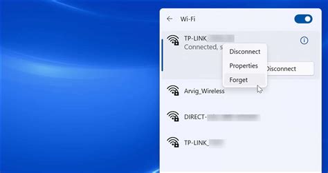 How to forget wifi network in laptop