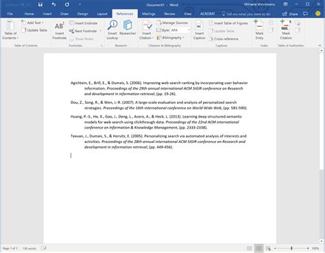 How to format apa bibliography in word