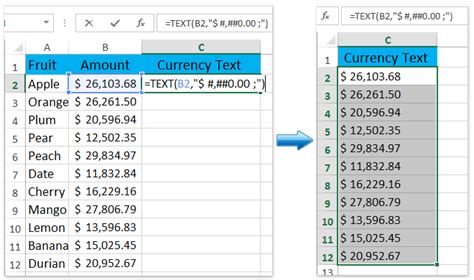 How to format currency in excel