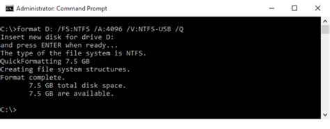 How to format ntfs usb on android.  The /V parameter assigns a volume label of “N...