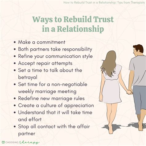 How to gain trust back in a relationship after lying. Below are some steps for how to forgive and trust again once you’ve been hurt. Forgive yourself. An important part of the forgiveness process is forgiving yourself. When trying to understand a ... 