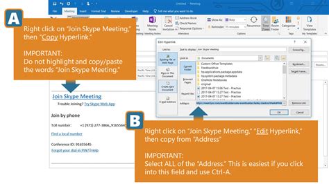 How to generate a link for a meeting in Skype for Business