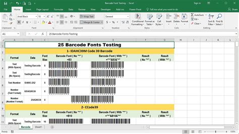 How to generate barcode in Excel and 25 Barcode Fonts work with barcode