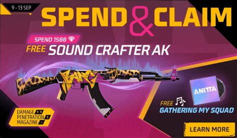 How to get AK47 Sound Crafter from Spend Claim in Free Fire MAX
