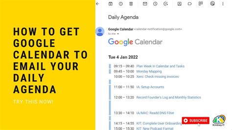 How to get Google Calendar to email your Daily Agenda YouTube