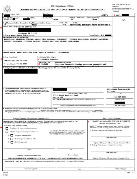 How to get a copy of ds-2019. Signature on Form DS-2019. According to regulations, SEVIS-generated Forms DS-2019 should be printed in black ink, and the original copy must be signed in blue ink. Signing the Form in blue ink permits anyone viewing the Form to easily distinguish an original copy from a photocopy. 
